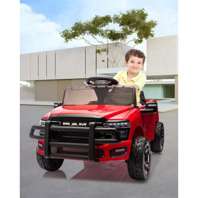 Voiture électrique pour enfants, véhicule sous licence Ram 12V sur camion avec télécommande, jouets pour tout-petits avec musique, 3 vitesses, lumières DEL, suspension, cadeau pour garçons filles
