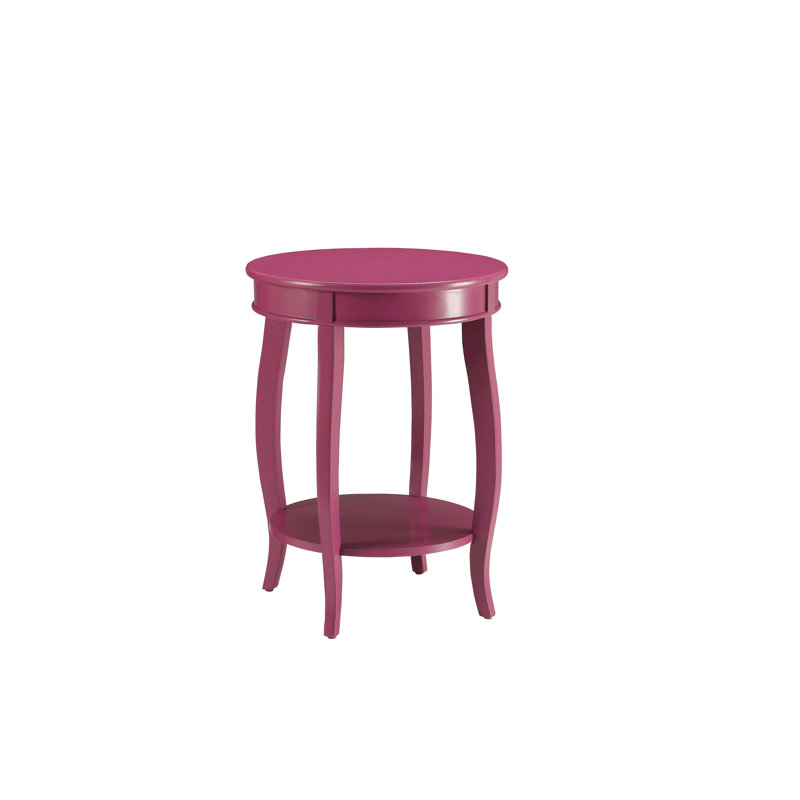 Table d'appoint Aberta de couleur mauve avec 1 couche de rangement, Mauve