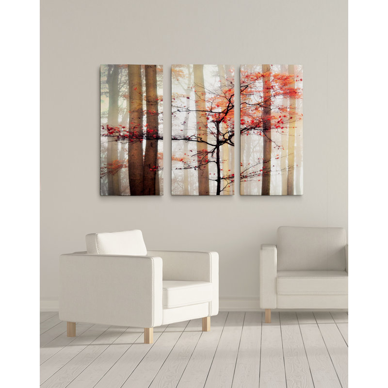 " Orange Awakening " 3 - Pieces, 24" H x 36" W x 1.5" D