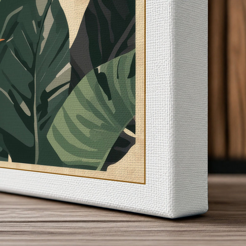 Birds of Paradise Botanical - Wrapped Canvas, 24x16 - 61.0 x 40.6 cm, White Border