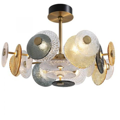 Lustre spoutnik sphérique clair avec détails en cristal Casablanca