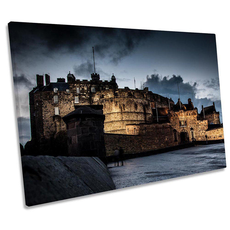 Edinburgh Castle Night - Wrapped Canvas Print, 81.3cm H x 121.9cm W x 4cm D