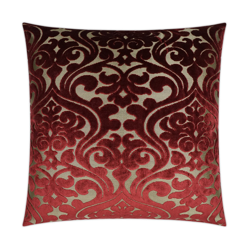 Damascus Pillow Cover & Insert, Wine, Rectangle 14"H x 24"W