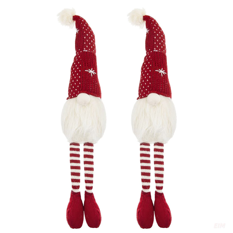 Ensemble de 2 décorations festives de gnomes de Noël, parfaites pour la table des fêtes et les ornements de maison