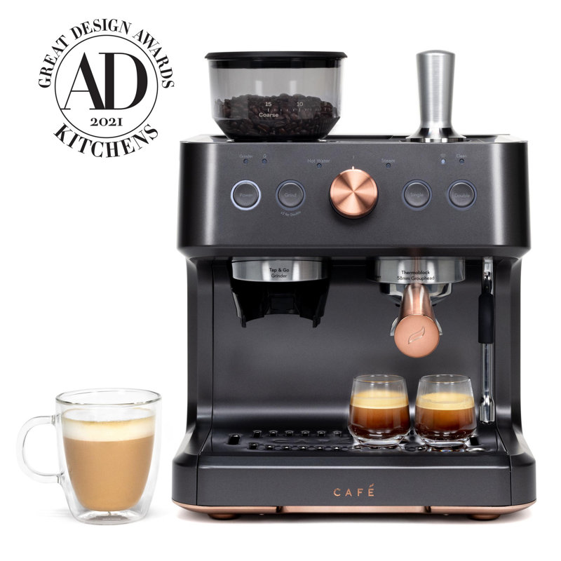 Café Bellissimo Semi-Automatic Espresso Machine, Matte Black