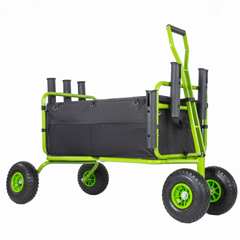 Chariot de jardin en acier vert L 50,50 po x l 25,50 po x H 38,00 po, capacité de 550 lb