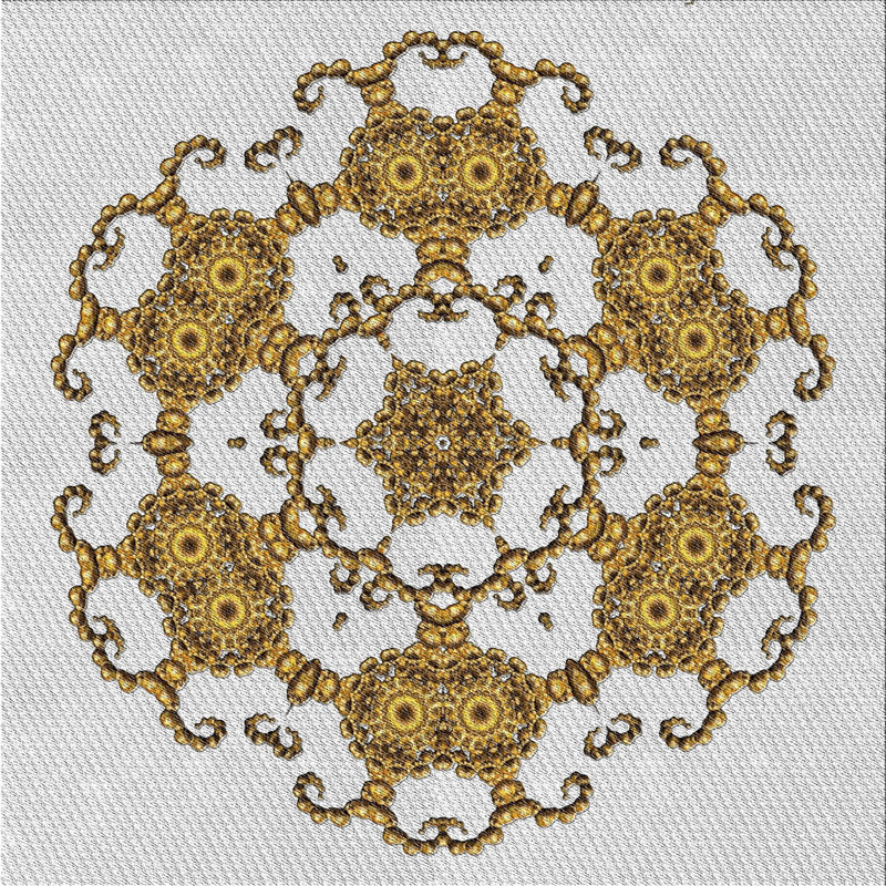Tapis jaune/gris tissé à la machine, Carré 4 pi