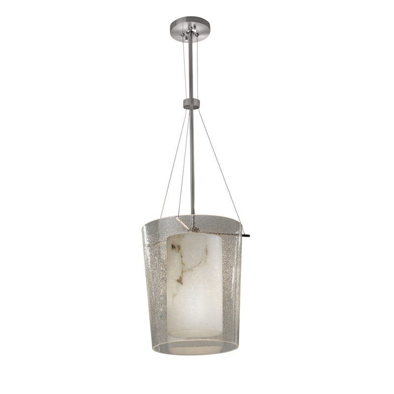 Luminaire suspendu tambour 1 lumières amani LumenAria™, Nickel brossé, GU24 / 13 W