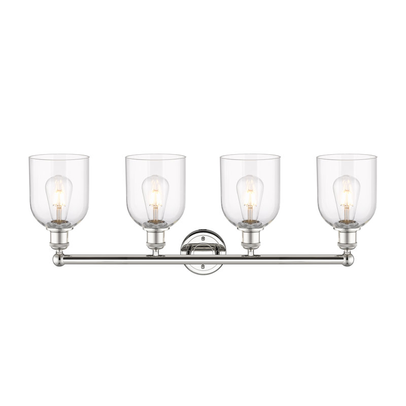 Éclairage pour salle de bain 4 lumières Bella, Transparent, Nickel poli