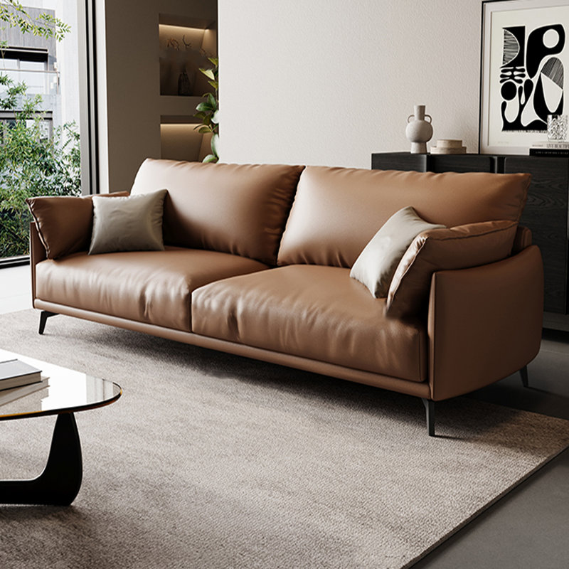 Brown Genuine Leather Modular Sofa