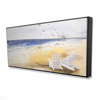 Day at the beach - 24"x48" Framed canvas
