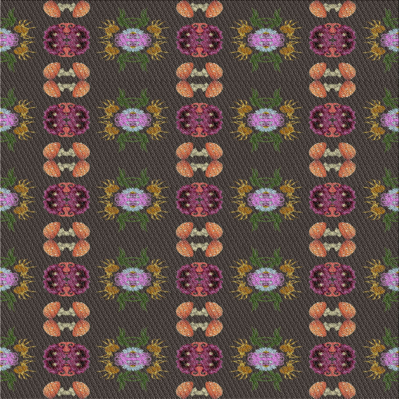 Tapis noir/violet tissé à la machine, Carré 6 pi