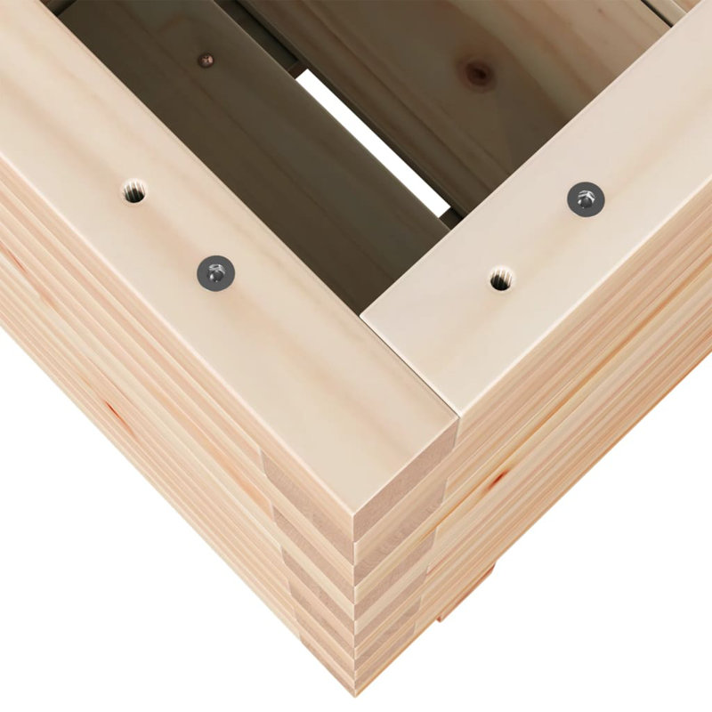 Wood Planter Box, Natural Pine, 49.5cm H x 40cm W x 40cm D