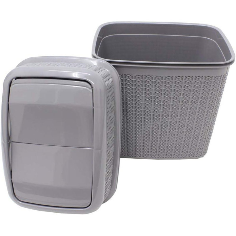Greydon 10 Litre Touch Top Trash Can, Grey