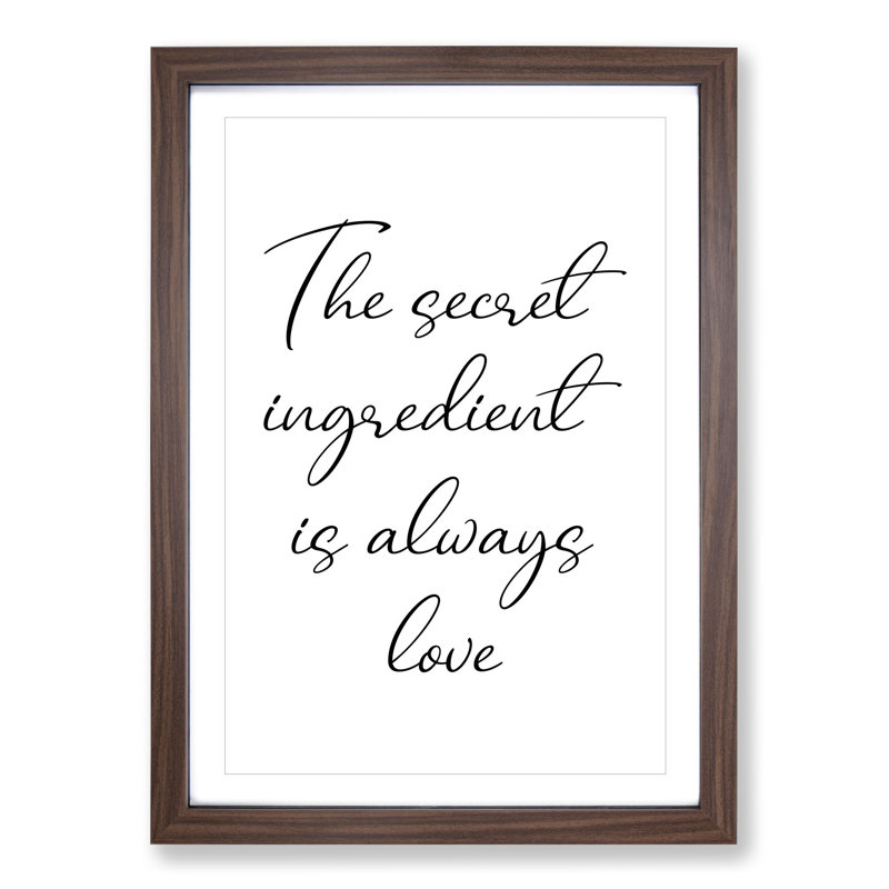 The Secret Ingredient - Framed Print, 36cm H x 27cm W x 2cm D, Walnut Framed