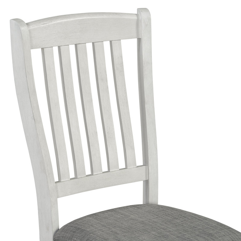 Ensemble de table à manger pour 6 personnes avec chaises rembourrées, ensemble de table de salle à manger en bois avec pieds en forme de trépied pour cuisine et salle à manger (gris et blanc)