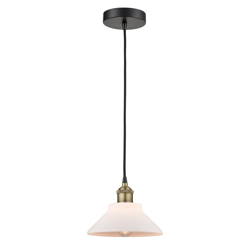 Choccolocco 1 - Light Single Pendant, Matte White, Black Antique Brass