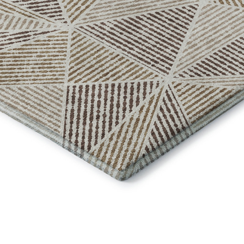 Premium Machine Washable Cerrito Brown Rug, Rectangle 3' x 5'