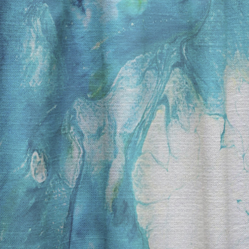 Liquide bleu univers - rideau en velours moderne - obscurcissant - 1 panneau, L 52 po x L 95 po