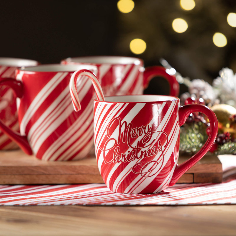 Tasse 4,5 "Merry Christmas, rouge et blanc