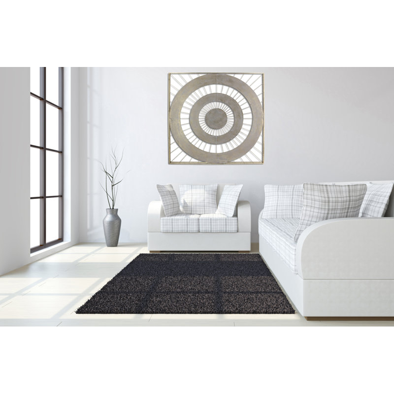 Décoration murale brune en métal cible - 35 po x 35 po - cadre champagne doré