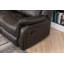 Ensemble de canapé inclinable manuel en similicuir avec porte-gobelet gris-2043488623