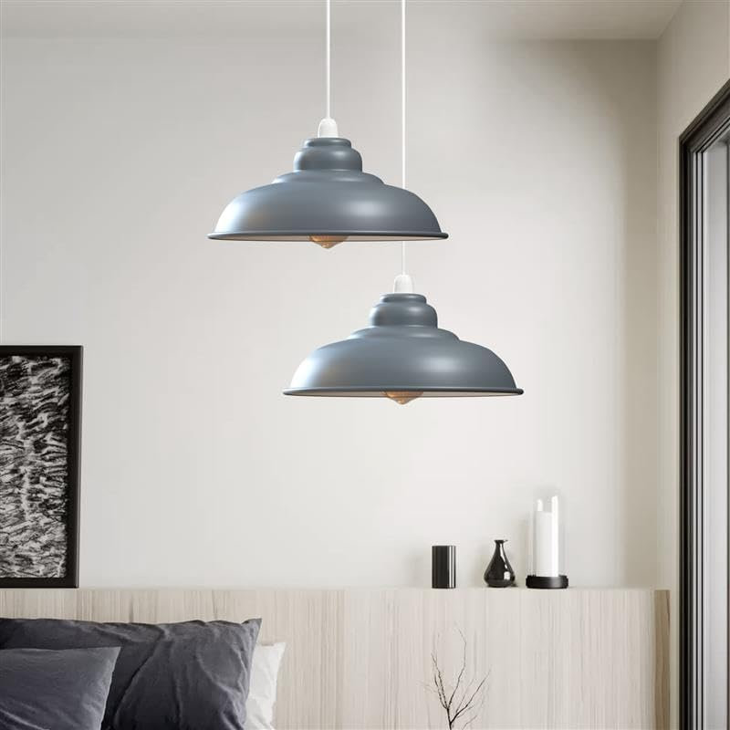 13.5 cm H Curved Lamp Shade, Grey