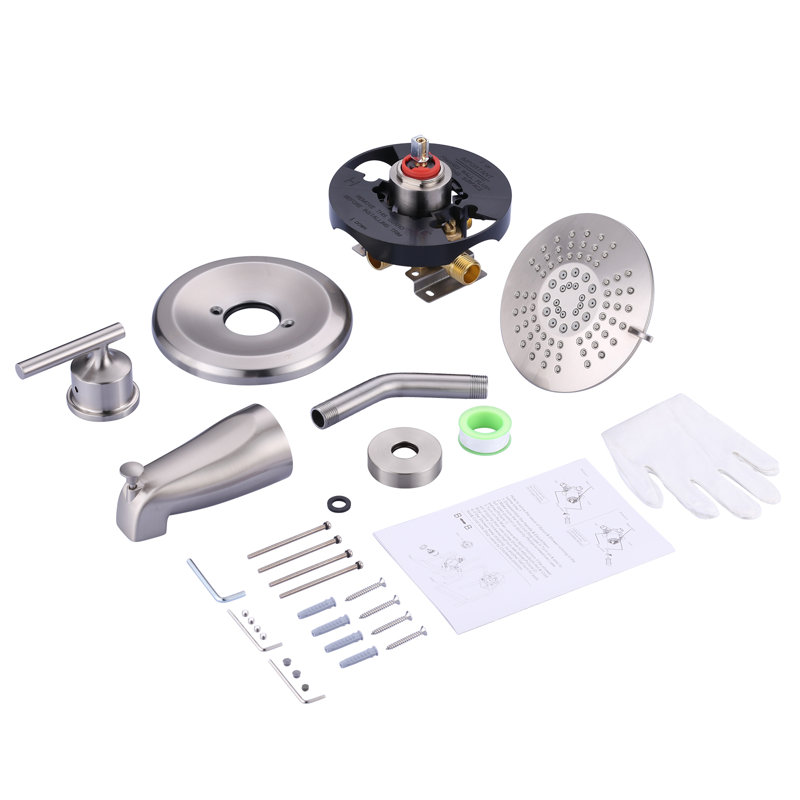 All-In-One Kit with Rough in-Valve, Brushed Nickel