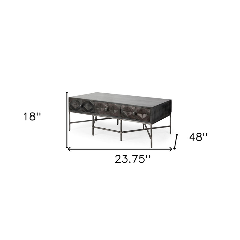 Rectangular Solid Wood Coffee Table W 3 Drawers Rectangular Solid Wood Coffee Table W 3 Drawers