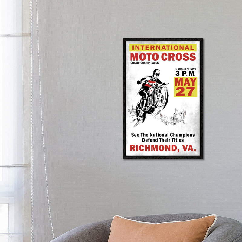 Motocross Richmond VA by Mark Rogan - Print on Canvas, 66.04cm H x 45.72cm W x 3.81cm D, Black Framed