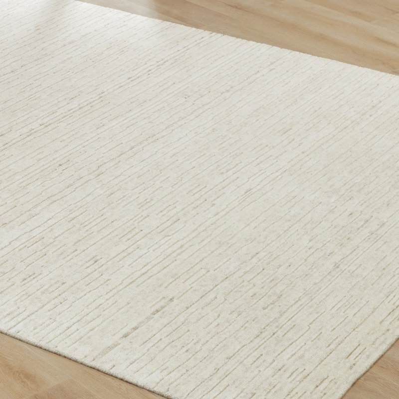 Luxe Wool Area Rug, Cream, Rectangle 9'6" x 13'