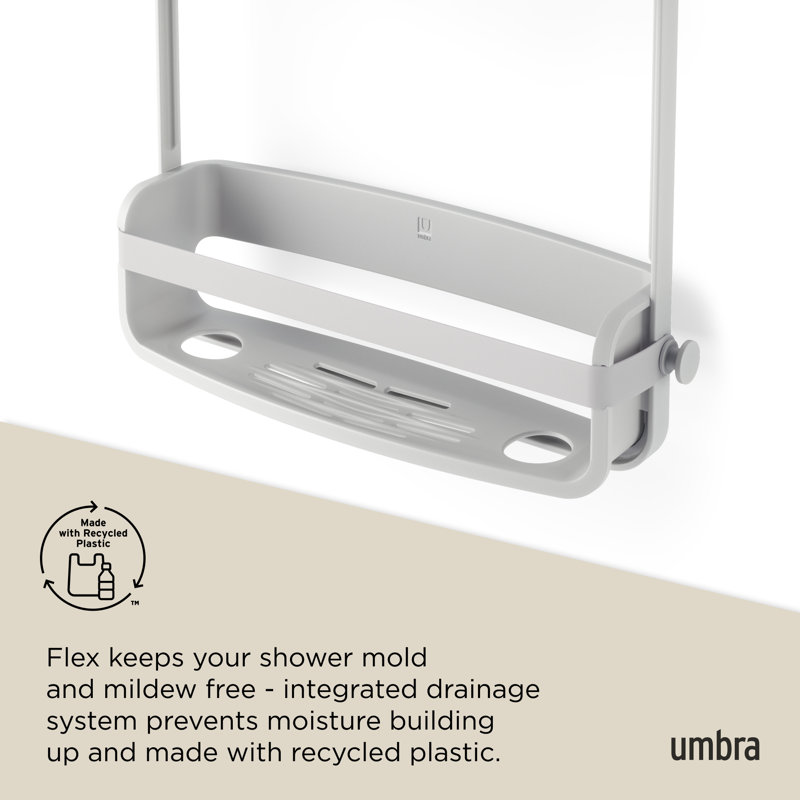 Minimalist Grey Flex Silicone & Plastic Shower Caddy