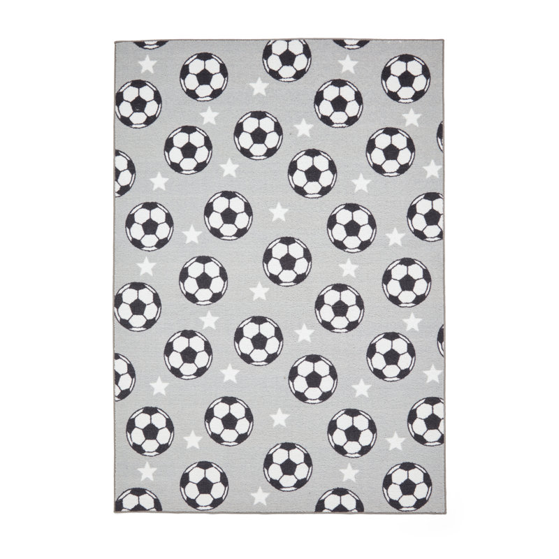 CL Kids - Football Stars Grey - 080 x 150, Rectangle 120 x 170 cm
