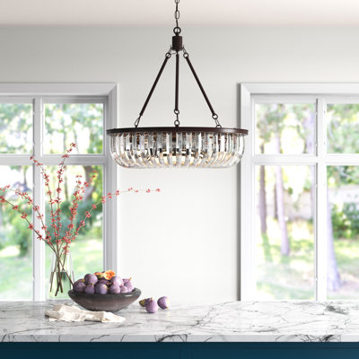 Draves 6-Light Dimmable Crystal Chandelier