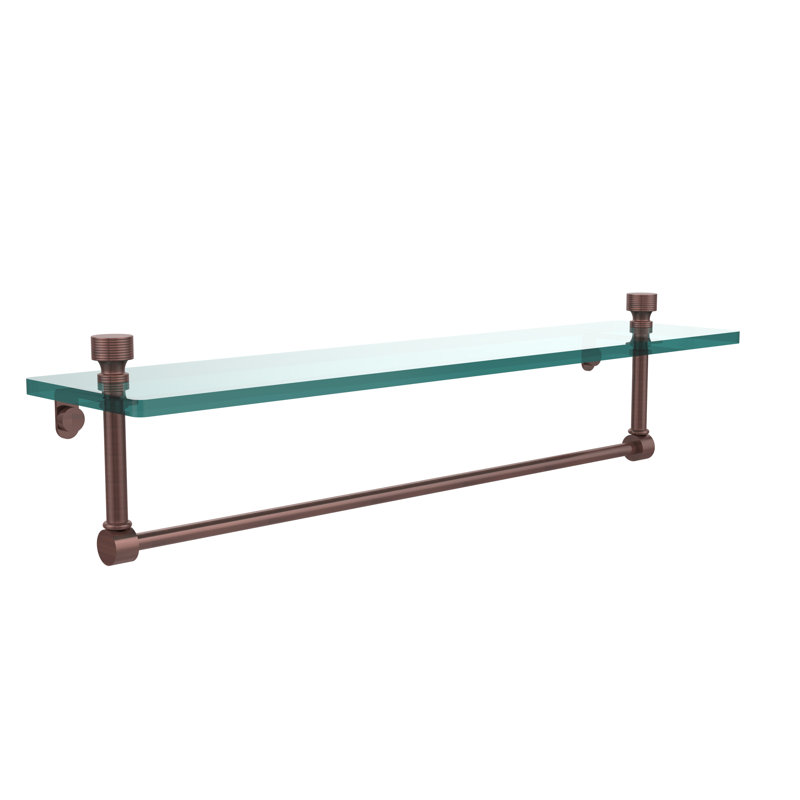 Ballenas Bracket Shelf with Towel Bar, Antique Copper, 5' H x 16' W x 5' D