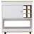 Camelia Bar Cart, Lower Panel, Six Bottle Cubbies, One Cabinet -Light Oak / White