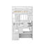 Lit mezzanine simple avec 4 tiroirs, bureau, tablettes et escaliers