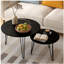 Ensemble de 2 tables basses gigognes rondes de 27,56 po, ensemble de tables de bout gigognes circulaires, plateau de table rond en marbre et base en métal robuste pour le salon, la chambre à coucher, noir