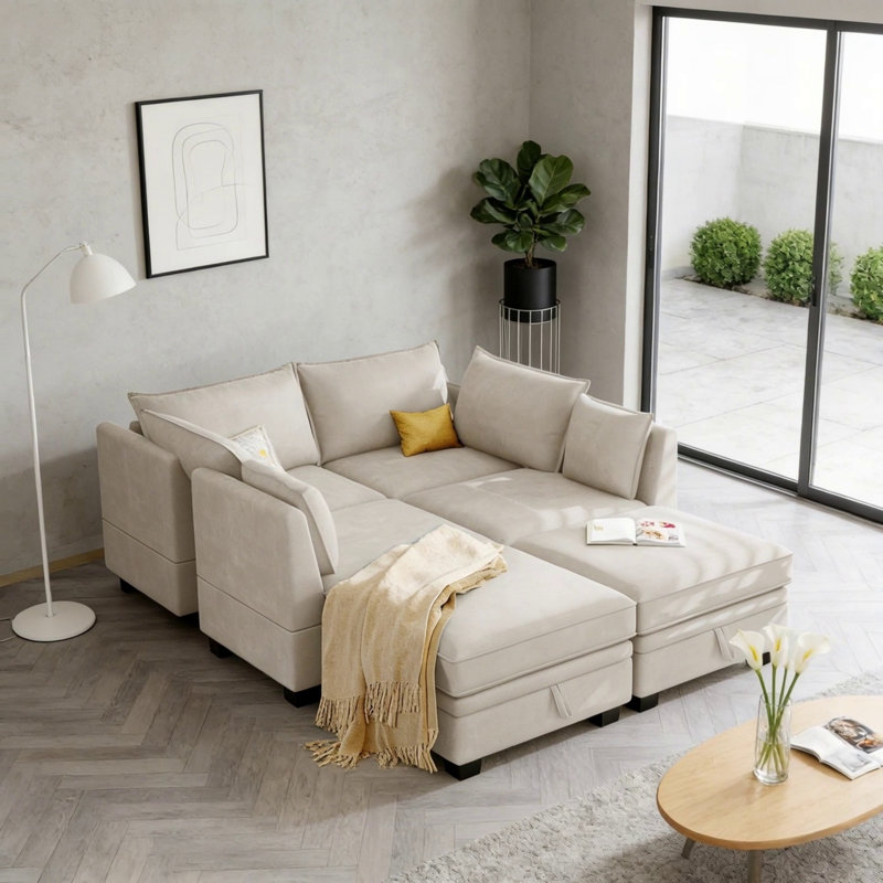 Modern Large U-Shape Modular Sectional Sofa