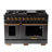 KUCHT 48 in. 6.7 cu. ft. 8-Burners Propane Gas Double Oven Gas Range in Gemstone + Wall Mount Range Hood 