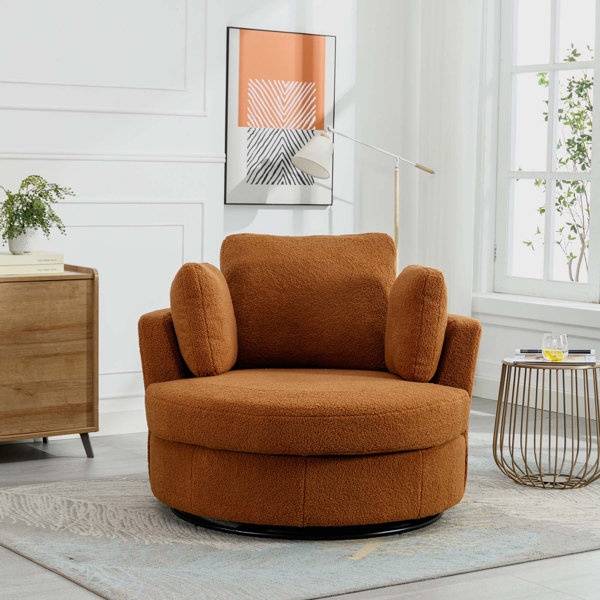 Brayden Studio® Cenie Upholstered Swivel Barrel Chair | Wayfair