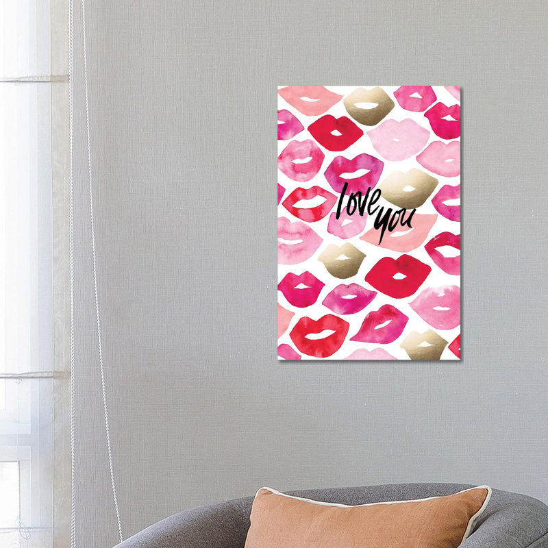 Valentine Lips 1 Piece Wall Art on Canvas, 66.04 cm H x 45.72 cm W x 1.91 cm D, Wrapped Canvas