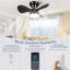 24" Flush Mount Ceiling Fan with Dimmable LED Light, 3 Reversible Blades, 6 Speeds, Remote Control, Modern Low Profile Ceiling Fan for Bedroom, Living Room, Kitchen & Low Ceilings-1655886993