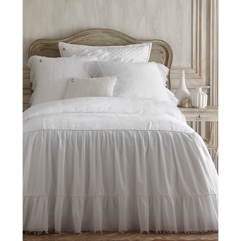 Fonia Percale Coverlet, White, Twin Bedspread