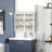 27.56"Glass Doors Modern Two-Door Wall Cabinet With Featuring Three-Tier Storage For Entryway Living Room Bathroom Dining Room-1522820105