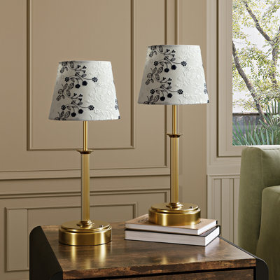 15.8'' Gold Rechargeable Table Lamp Set (2-Pack)