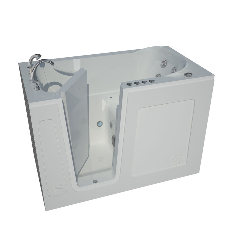 Buena Vista 53.8'' x 31'' Walk-in Acrylic Bathtub with Faucet, Left, White