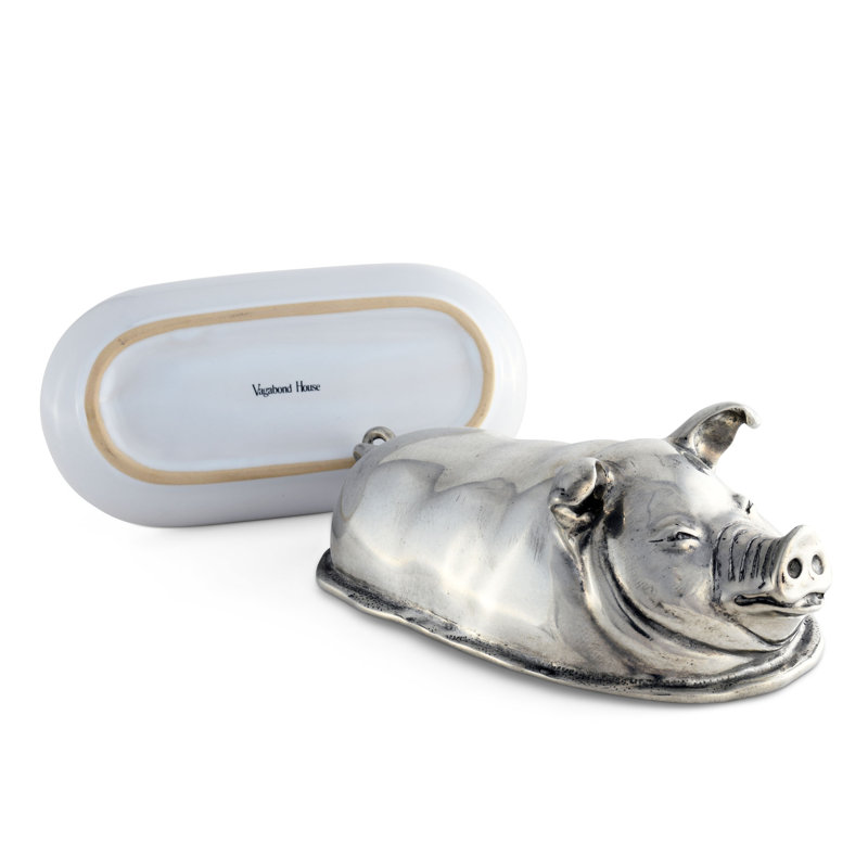Garden Friends Pewter Butter Dish