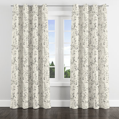 Rideaux à motif floral - Rideau à œillets en velours de style campagne champêtre - 1 panneau