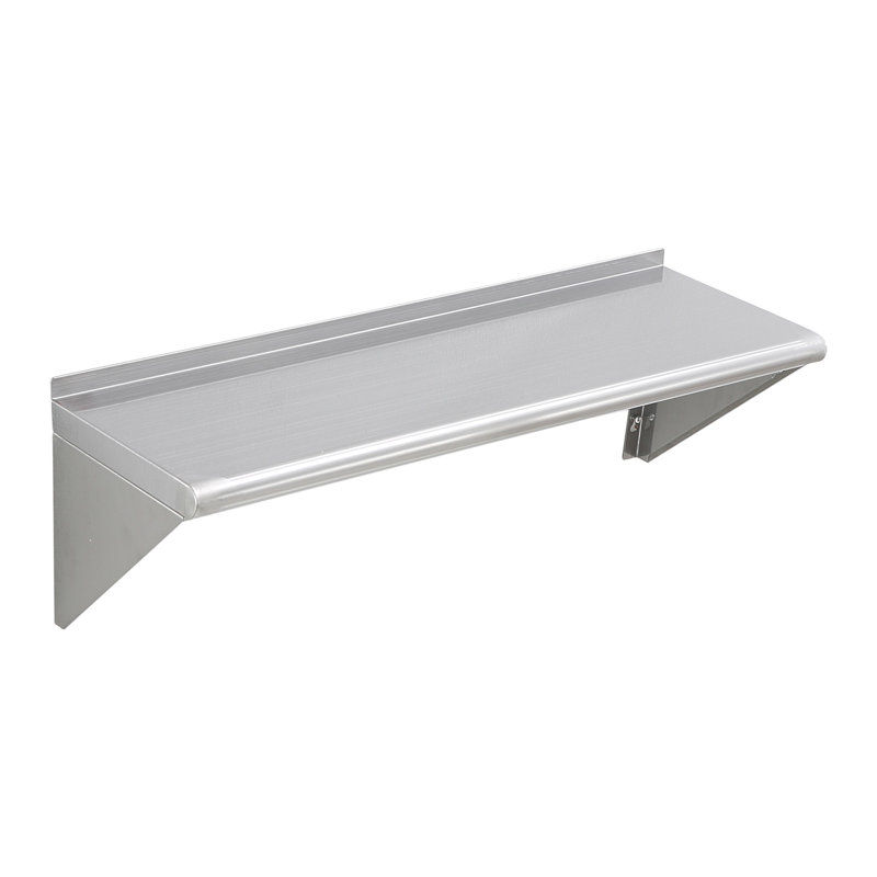 Tablette murale robuste en acier inoxydable - Support de rangement flottant de cuisine commercial de 36 po avec supports, résistant à la rouille et facile à nettoyer